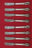 Breton Rose by International Sterling Silver Butter Spreader HH Set 8 pcs 6 1/4"