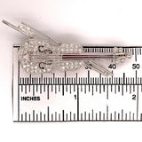 18k White Gold Genuine Natural Diamond and Ruby Violin Viola Brooch Pin (#J4846)