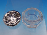 Sterling Silver and Glass Dresser Jar with Repoussed Roses #2655 (#9234)