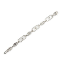 14k Filigree Crystal Quartz Bracelet w/Diamond and Lab-Created Stones (#J7360)
