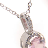 14k Gold .58ct Pink Genuine Natural Morganite Pendant with Diamond Halo (#J6469)