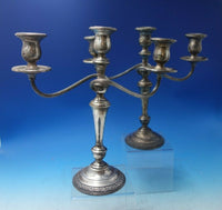 Prelude by International Sterling Silver Candelabra Pair 3-Light #12465 (#5608)
