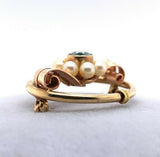 10k Retro Blue Zircon Pin Rose and Yellow Gold (#J5473)