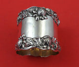 Gorham Sterling Napkin Ring water lilies B209 1 5/8" x 1 7/8" Captain Monogram