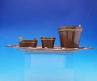 Mixed Metals Copper Brass Smoking Set 4pc Bucket Pail Arts and Crafts (#3557)