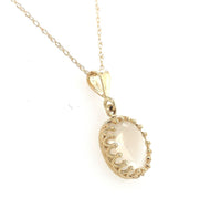 14k Yellow Gold Round 2.5 Carat Genuine Natural Moonstone Pendant w/Chain #J6658