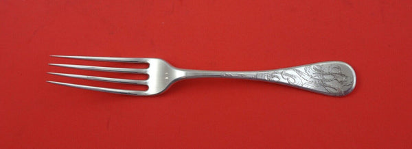 King William Engraved by Tiffany and Co Sterling Dessert Fork acid etched 6 1/4"