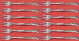 Waltz of Spring by Wallace Sterling Silver Cocktail Fork Set 12 pieces 5 5/8"