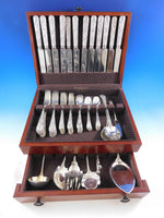 Antique Custom Engraved by Tiffany Sterling Silver Flatware Set Service 62 pcs