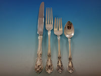 Chateau Rose by Alvin Sterling Silver Flatware Set for 8 Dinner Service 74 Pcs