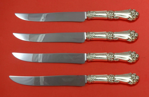La Marquise by Reed and Barton Sterling Steak Knife Set 4pc Texas Sized Custom
