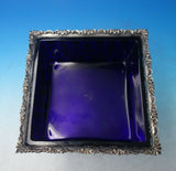 Wilkens German .800 Silver Serving Bowl Square w/Blue Cobalt Liner c1920 (#5929)