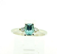 14k Gold .62ct Green Genuine Natural Tourmaline Ring with Diamonds (#J4355)