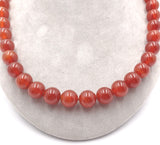 Strand of Large 12mm Genuine Natural Carnelian Agate Beads Necklace 24.5" #J7581