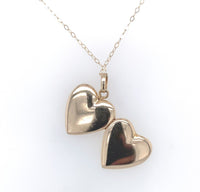14k Yellow Gold Heart Locket Pendant Small and Plain Jewelry (#J6230)