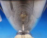 Sterling Silver Samovar w/ Square Pedestal Base Beaded Border Ball Feet (#7392)