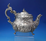 English Victorian Sterling Silver Tea Pot 3-D Finial Figural Japanesque (#6465)