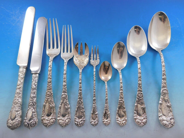 Chrysanthemum by Durgin Sterling Silver Flatware Set Service 126 Pieces