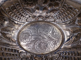 Charles Stuart Harris English Victorian Sterling Silver Bowl Oval Flowers #8424