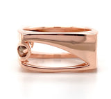 14k Rose Gold Custom Black Jade and Diamond Ring by Harry Roa Size 7.5 (#J7310)