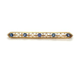 14k Antique Montana Sapphire and Pearl Bar Pin (#J5383)