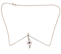 10k Yellow Gold Victorian Lavaliere Pendant with Purple Paste Stone (#J4958)