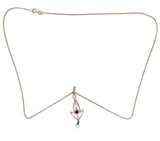 10k Yellow Gold Victorian Lavaliere Pendant with Purple Paste Stone (#J4958)