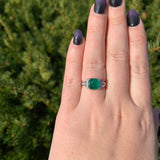 18k White Gold 2.27 Carat Genuine Natural Emerald Diamond Ring Size 6.5 (#J7010)