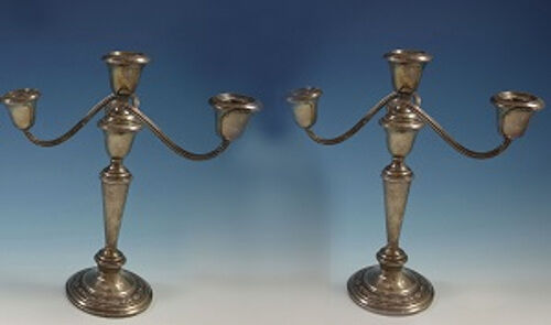 Villa Norfolk by Gorham Sterling Silver Candelabra Pair 3-Light #833 (#1580)