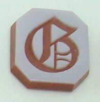 14K Gold Carved Agate Initial Pendant - Various Shapes Personalized New (#J2155)