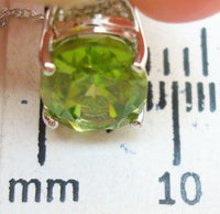 14k White Gold Genuine Natural Peridot and Diamond Pendant Jewelry (#J2349)