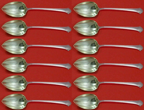 Chippendale by Towle Sterling Silver  Grapefruit Spoon Custom Set 12 pcs Fluted