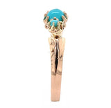10k Rose Gold Victorian Genuine Natural Turquoise Ring Size 7.25 (#J6562)