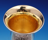 Italian Sterling Silver Goblet GW with Beaded Floral Engraved Design (#9044)