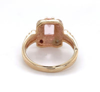 10k Tri-Color Gold Ring with 1.06 Carat Pink Genuine Natural Morganite (#J6465)