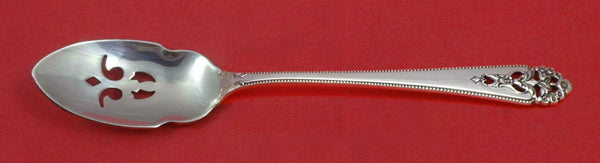 Queen's Lace by International Sterling Silver Olive Spoon Pierced 5 3/4" Custom