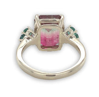 14k Gold 6.18 Carat Bi-Color Watermelon Genuine Natural Tourmaline Ring #J6987