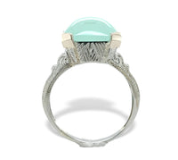 20k White Gold 4.05 Carat Genuine Natural Aquaprase Ring Size 4.5 (#J7214)