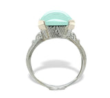 20k White Gold 4.05 Carat Genuine Natural Aquaprase Ring Size 4.5 (#J7214)