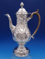 Irish Dublin 1775 Sterling Silver Coffee Pot Swans Birds Swags (#8390)