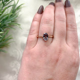 14k Rose Gold 1.76 Carat Grey Genuine Natural Spinel Solitaire Ring (#J7152)