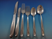 Silver Sculpture by R&B Sterling Silver Flatware Set 12 Service 84 Pcs Modern