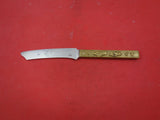 Kozuka by Gorham Sterling Silver Fish Knife BC brass handle w/ Chickens 8"