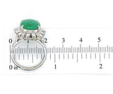Platinum GIA A Jadeite Jade Ring with 1.36cttw in Diamonds Size 7 (#J6910)