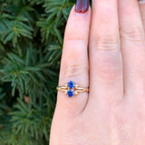 Victorian 10k Yellow Gold Ring with Two Genuine Natural Sapphires (#J6393)