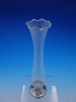 Duchin Creations Sterling Silver Vase with Etched Glass Ruffled 9 3/4" (#3625)