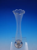 Duchin Creations Sterling Silver Vase with Etched Glass Ruffled 9 3/4" (#3625)