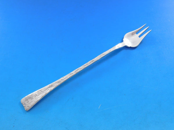 Lap Over Edge Acid Etched By Tiffany Sterling Cocktail Fork w/ Murex 6 1/8"