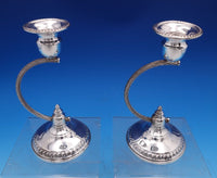 Columbia Sterling Silver Candlestick Pair 7" x 3 1/2" Weighted Curved (#8106)