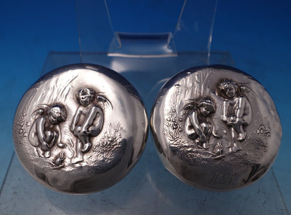 Unger Sterling Silver Dresser Jar Cover Pair (Covers Only) #7631 (#7473)